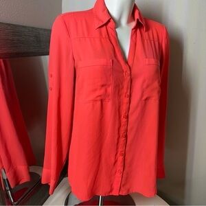 Express Long Sleeve Notched Collar Blouse